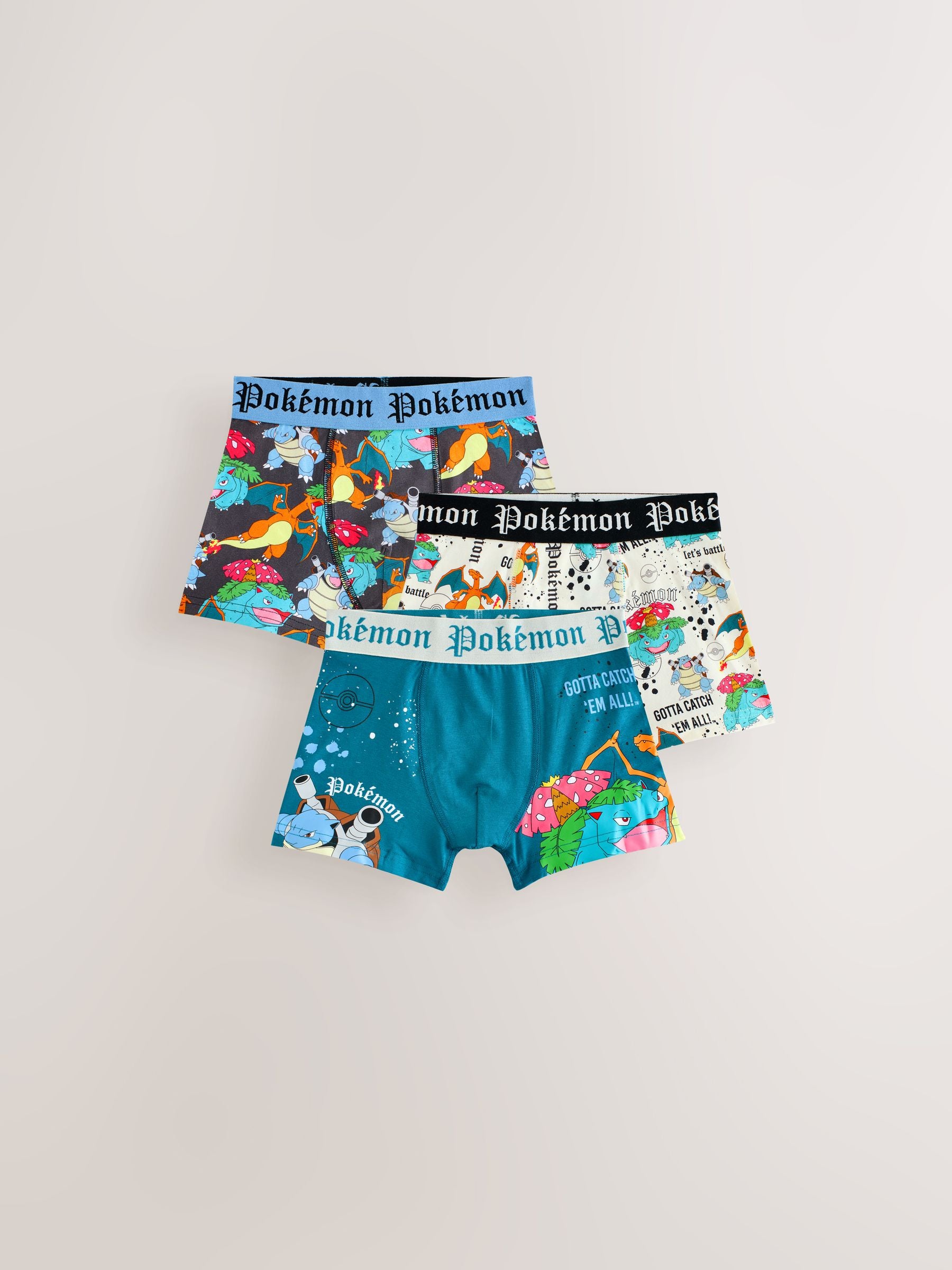 Dsiney Kidz - Multi Pokemon Trunks 3 Pack (5-12yrs) image 1