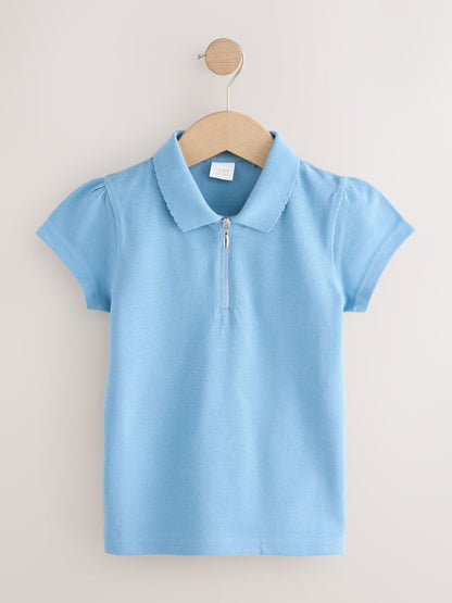 Dsiney Kidz - Blue Girls 2 Pack 100% Cotton Zip Polo Shirts (3-16yrs) image 2
