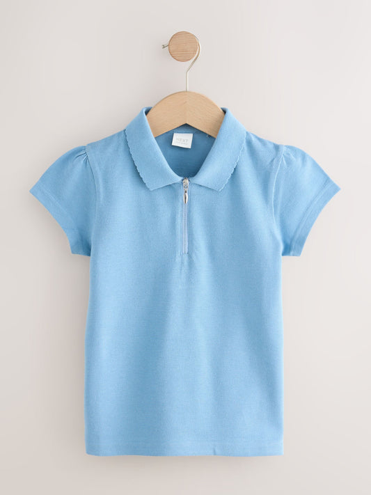 Dsiney Kidz - Blue Girls 2 Pack 100% Cotton Zip Polo Shirts (3-16yrs) image 2