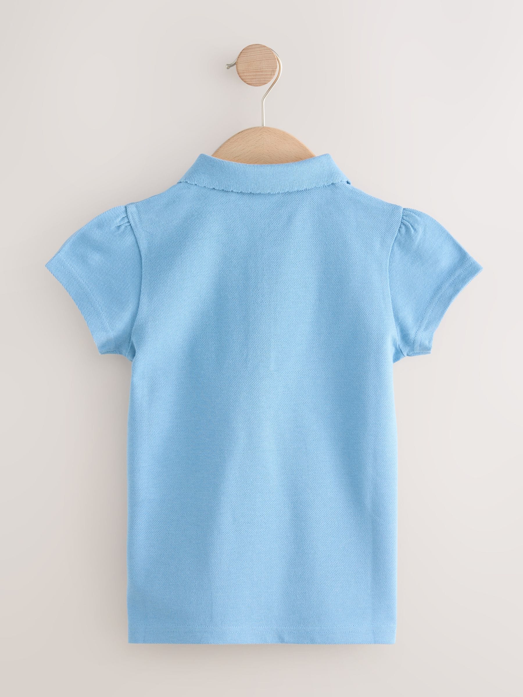 Dsiney Kidz - Blue Girls 2 Pack 100% Cotton Zip Polo Shirts (3-16yrs) image 3