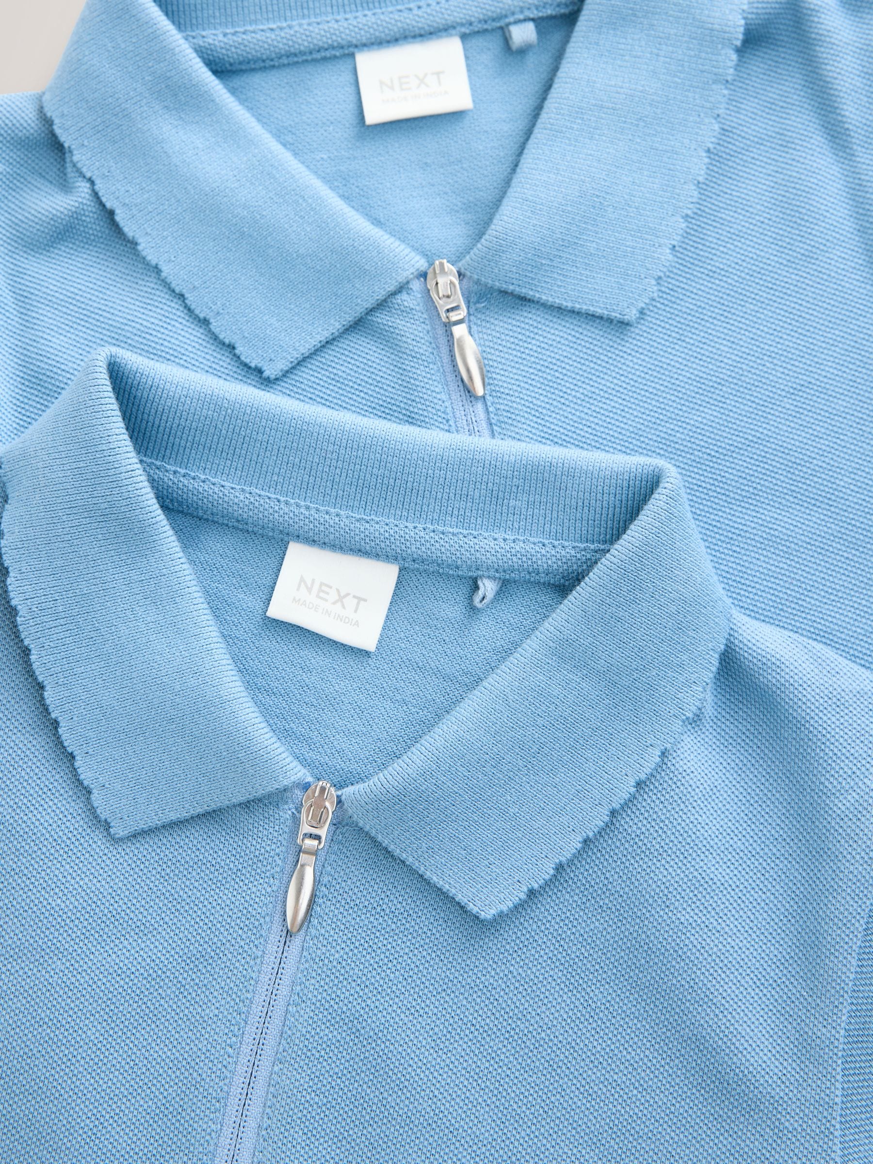 Dsiney Kidz - Blue Girls 2 Pack 100% Cotton Zip Polo Shirts (3-16yrs) image 5