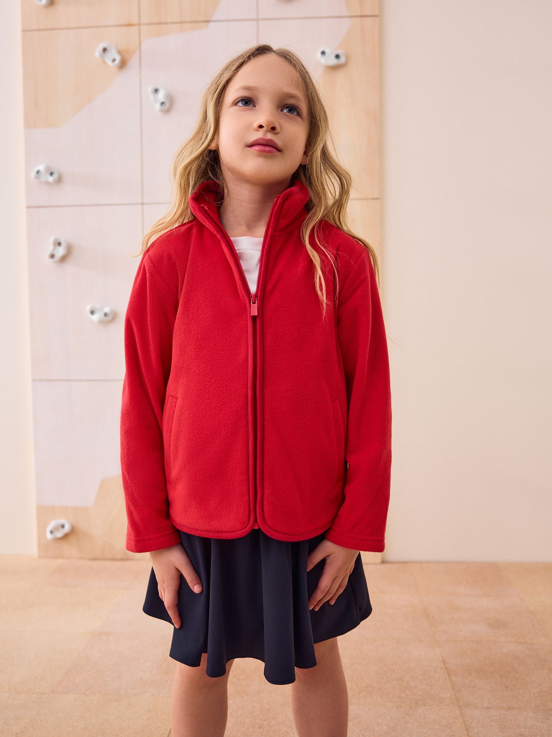Dsiney Kidz - Red Zip-Up Fleece Jacket With Pockets (3-16yrs) image 1