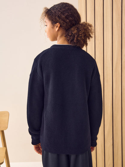 Dsiney Kidz - Black Cotton Rich Boxy School CardiganS (3-18yrs) image 3