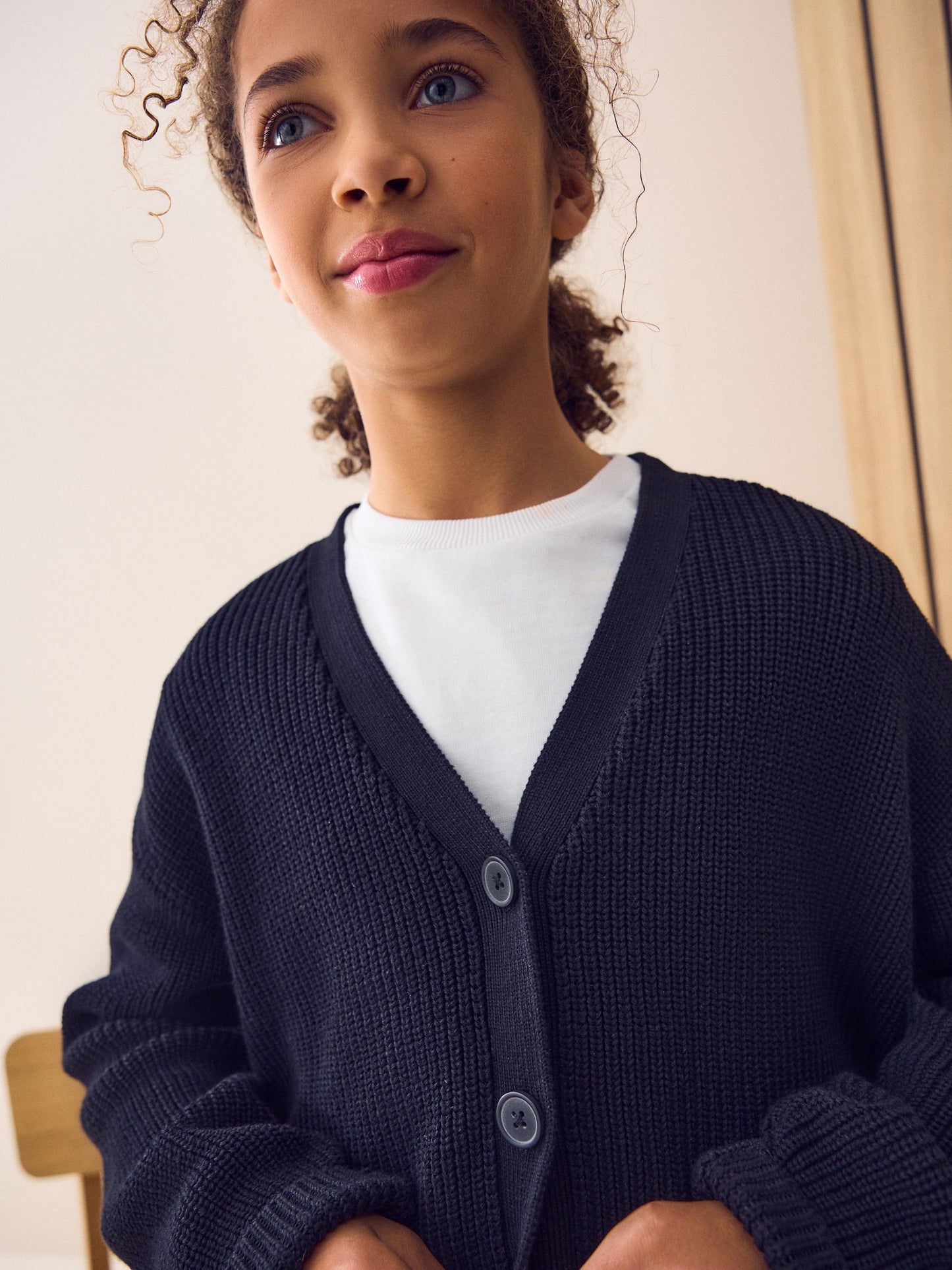Dsiney Kidz - Black Cotton Rich Boxy School CardiganS (3-18yrs) image 5