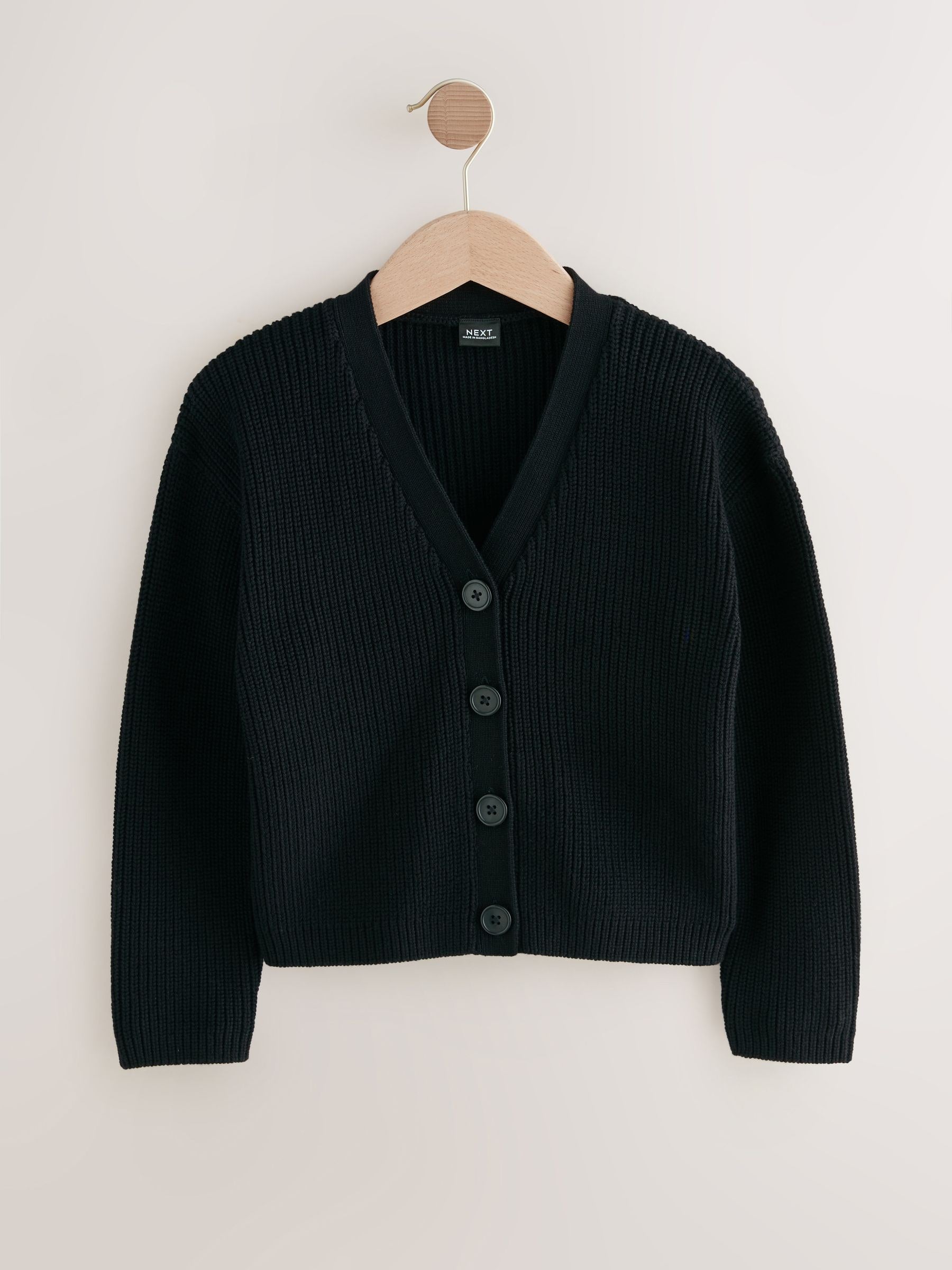 Dsiney Kidz - Black Cotton Rich Boxy School CardiganS (3-18yrs) image 6