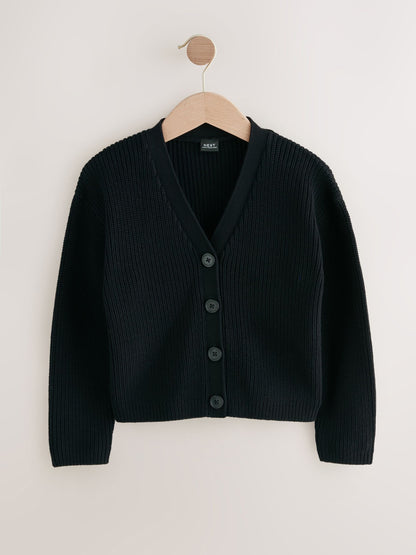 Dsiney Kidz - Black Cotton Rich Boxy School CardiganS (3-18yrs) image 6