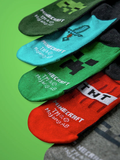 Dsiney Kidz - Vanilla Underground Black Minecraft TNT Calf Socks Set of 5 image 2