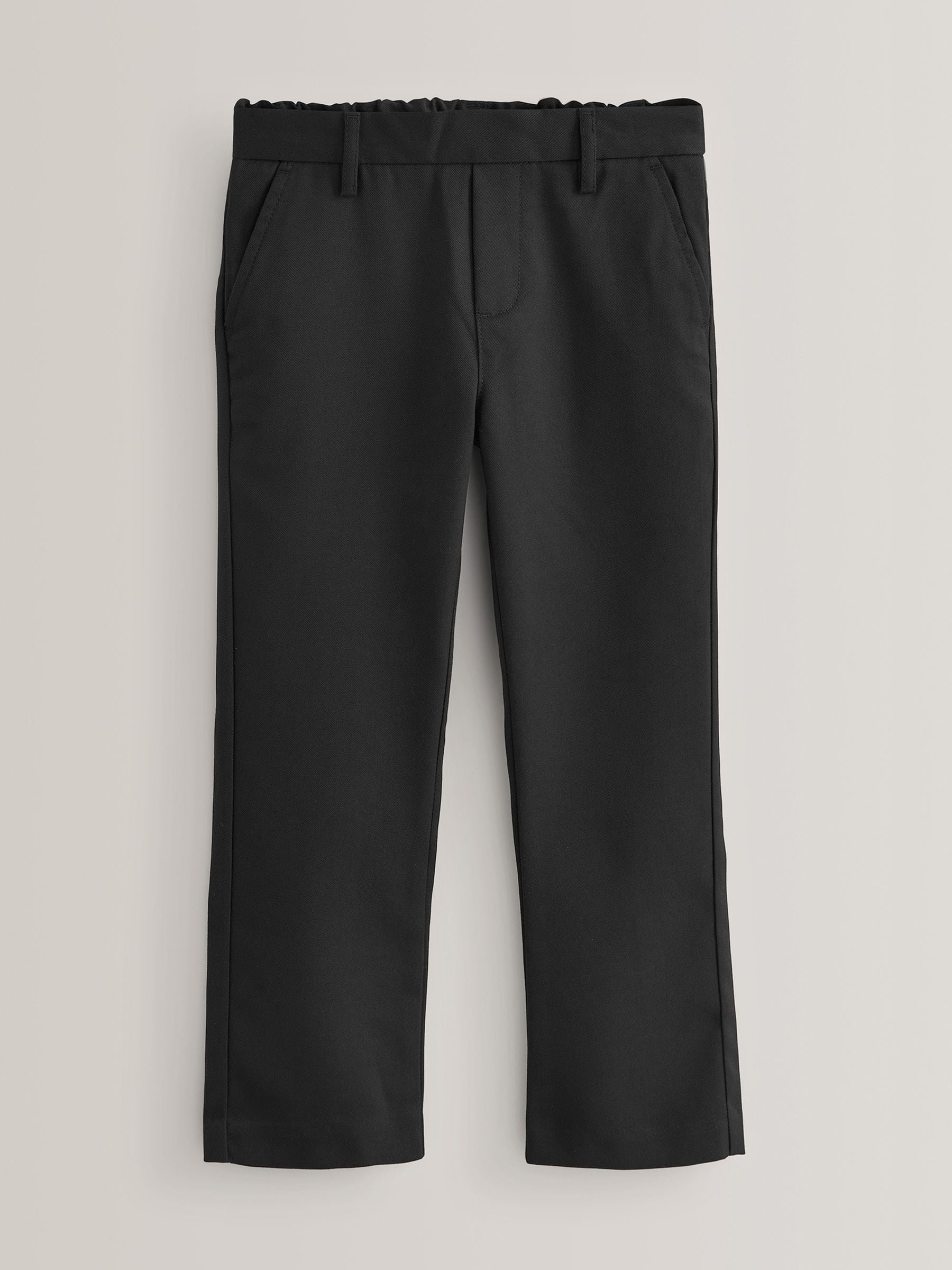 Dsiney Kidz - Black Straight Leg Pull On Waist School Trousers 2 Pack (3-17yrs) image 2