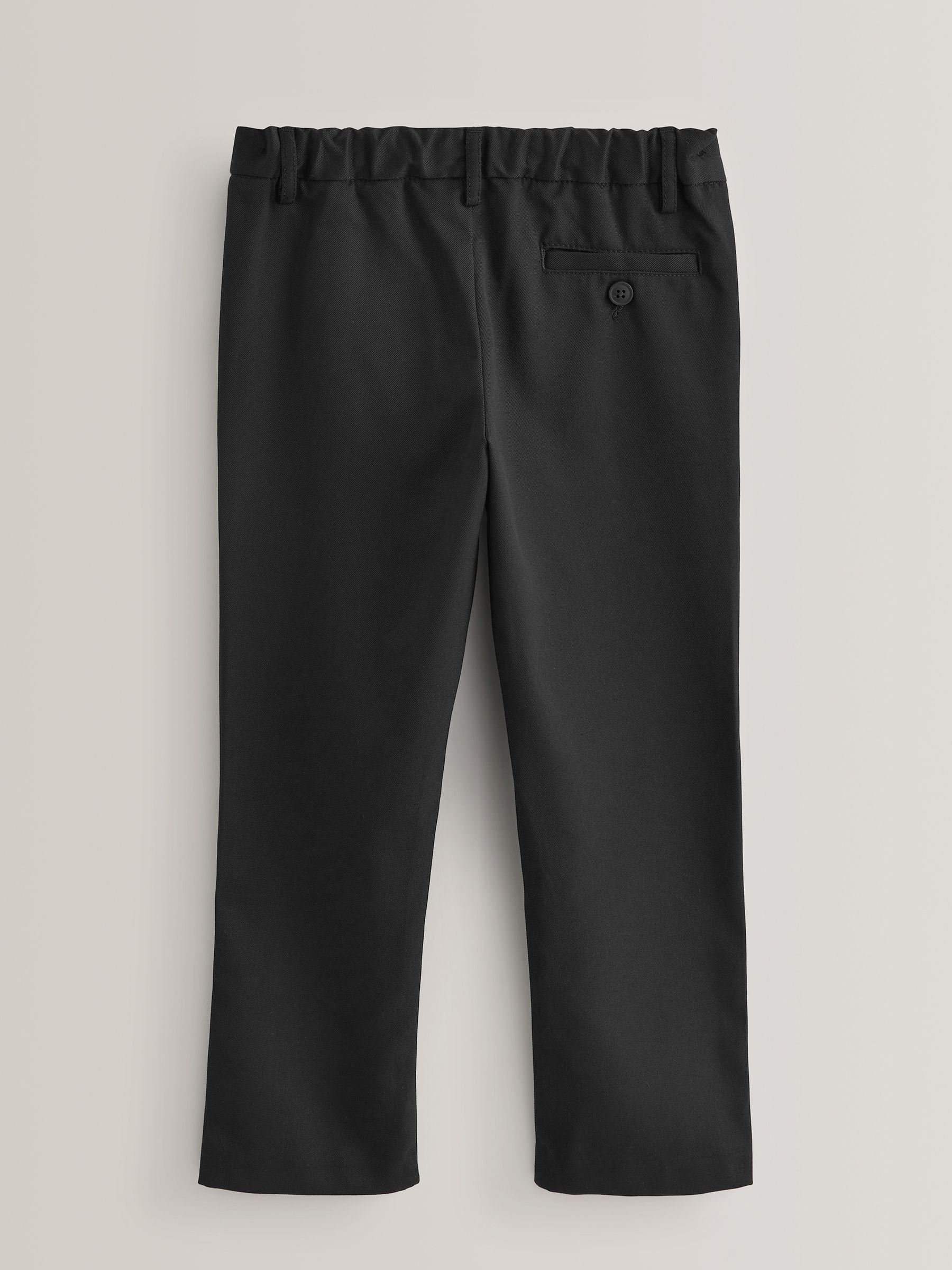 Dsiney Kidz - Black Straight Leg Pull On Waist School Trousers 2 Pack (3-17yrs) image 3