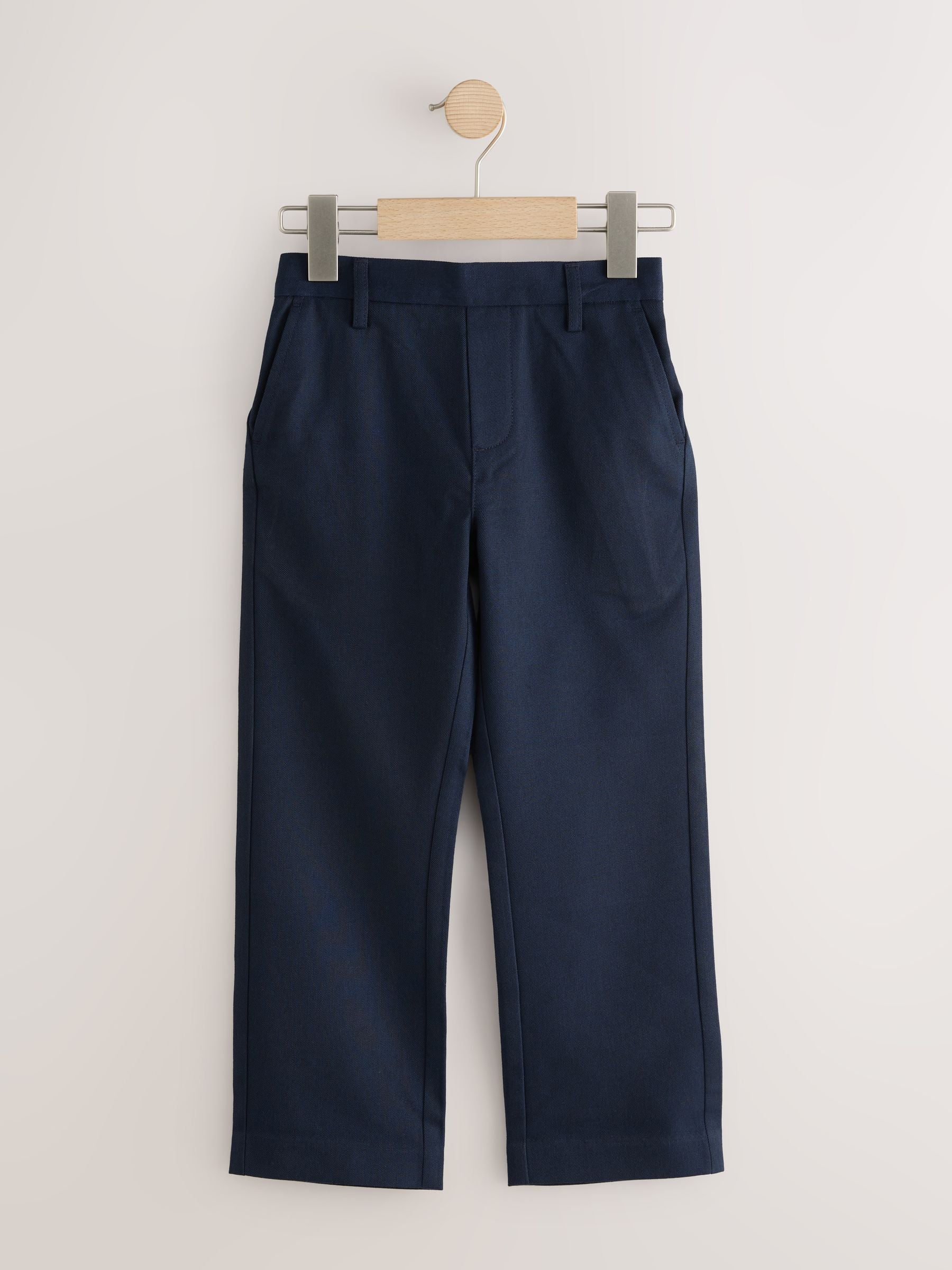 Dsiney Kidz - Navy Straight Leg Pull On Waist School Trousers 2 Pack (3-17yrs) image 2