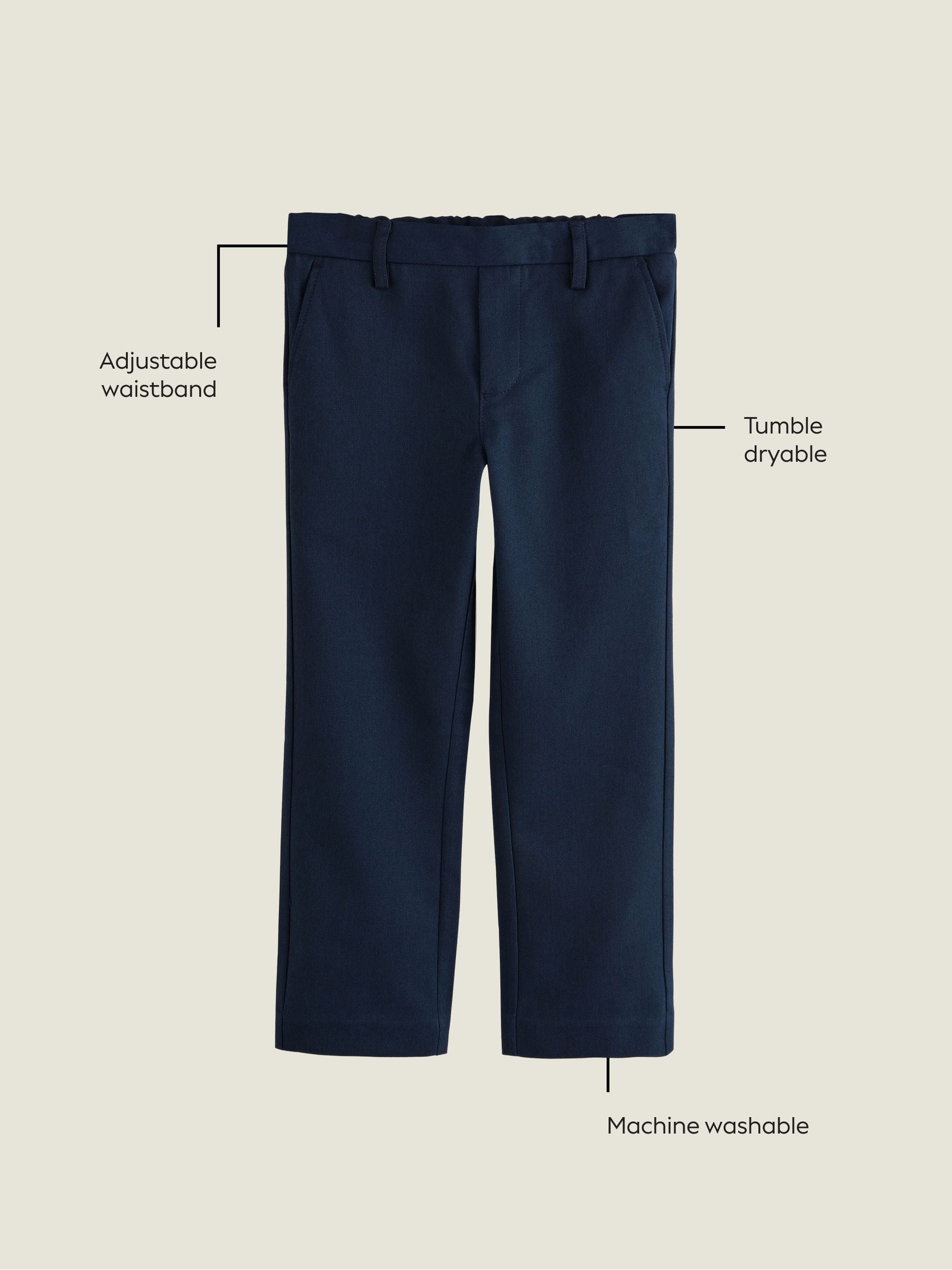 Dsiney Kidz - Navy School Pull On Waist Straight Trousers (3-17yrs) image 4