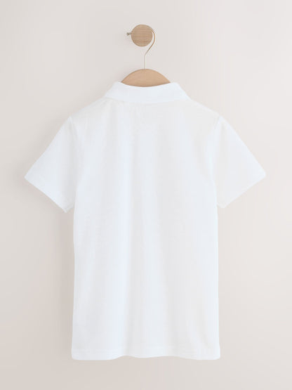 Dsiney Kidz - White Slim Fit Cotton School Short Sleeve Shirts 5 Pack (3-16yrs) image 3