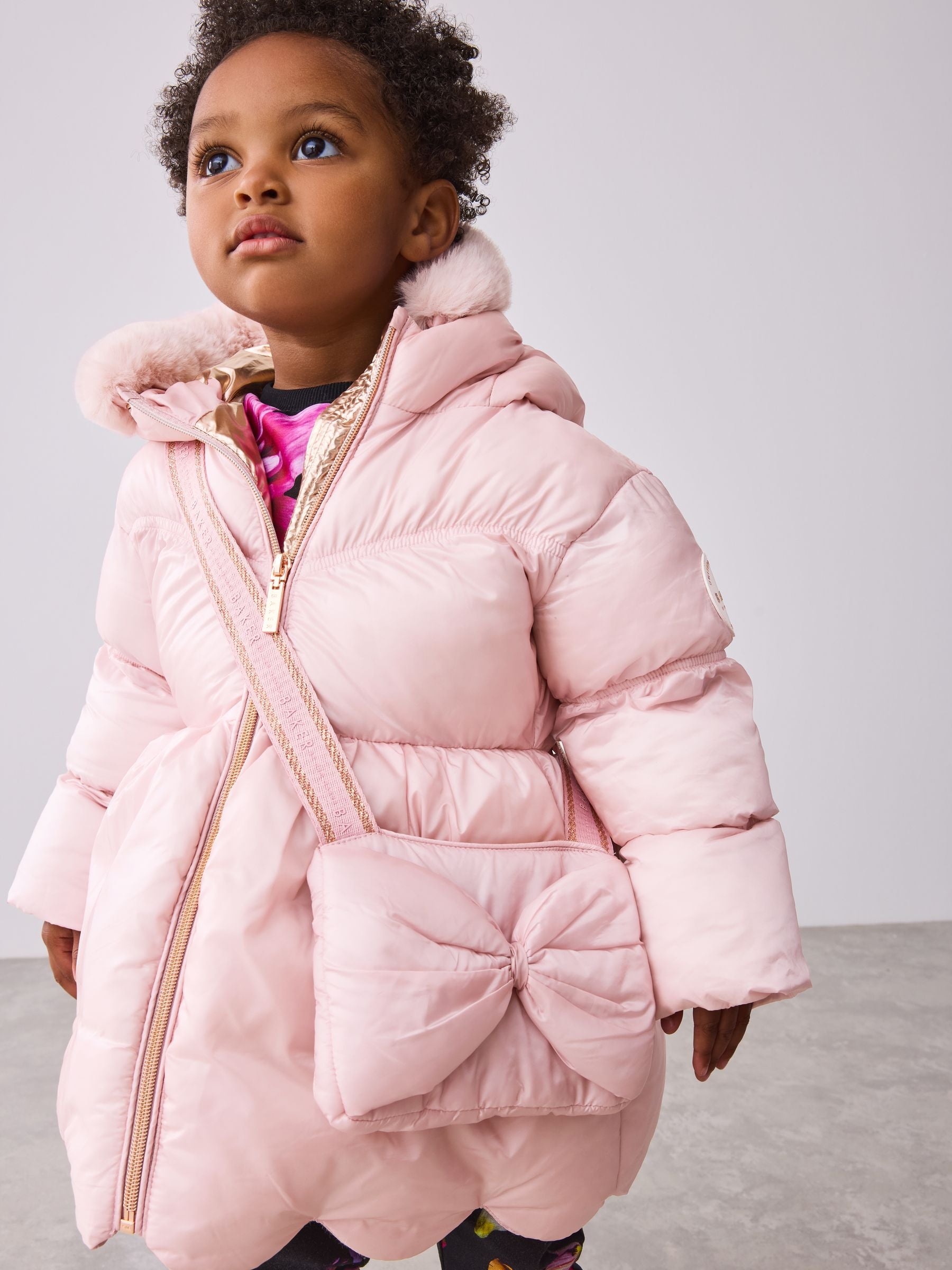 Baker by Ted Baker Shower Resistant Scallop Padded Coat With Detachable Bag image 3