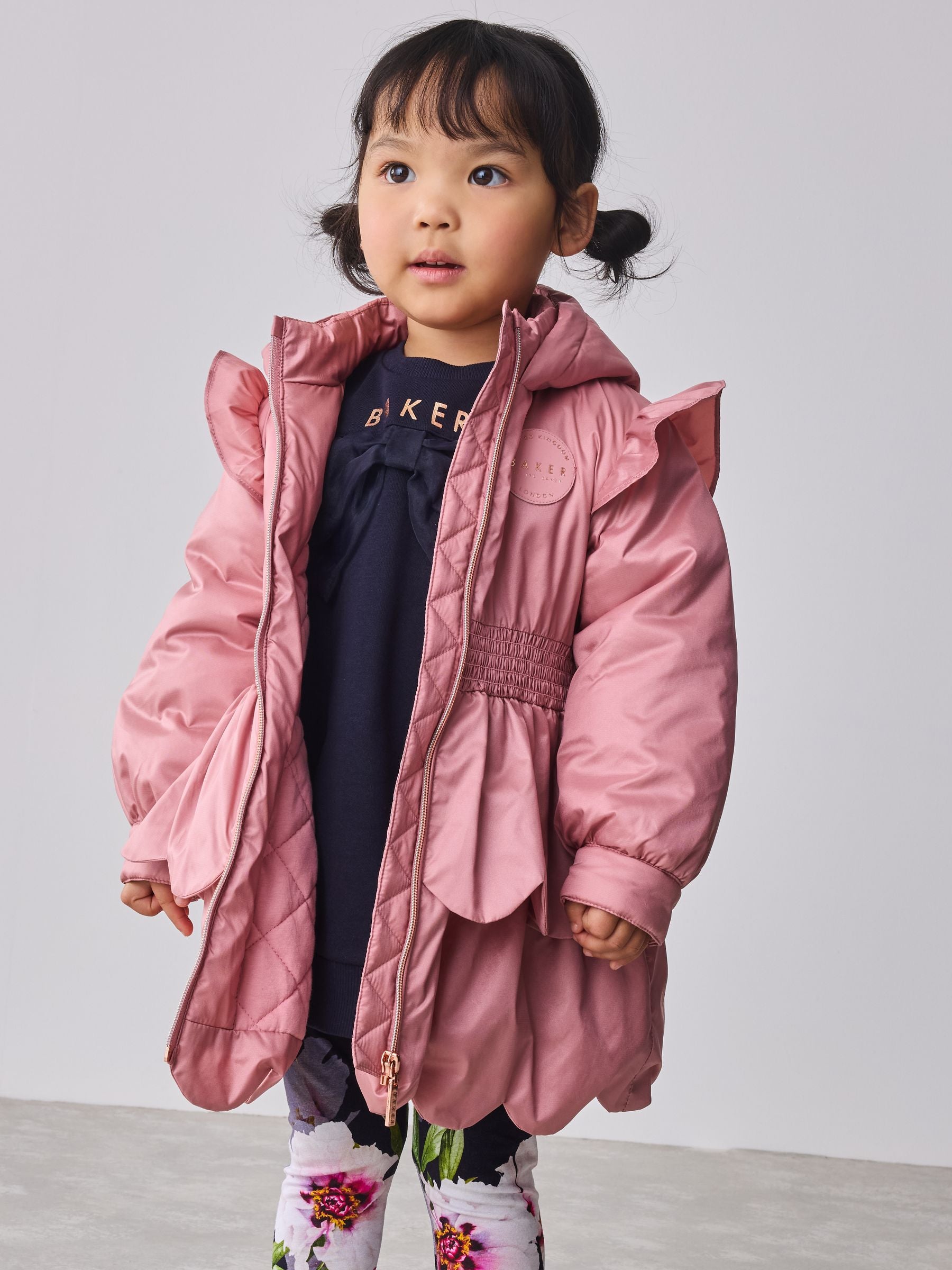 Baker by Ted Baker Pink Shower Resistant Lightweight Scallop Raincoat image 2