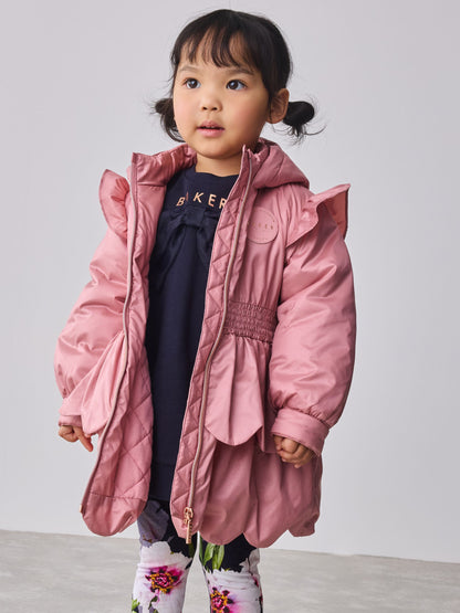 Baker by Ted Baker Pink Shower Resistant Lightweight Scallop Raincoat image 2