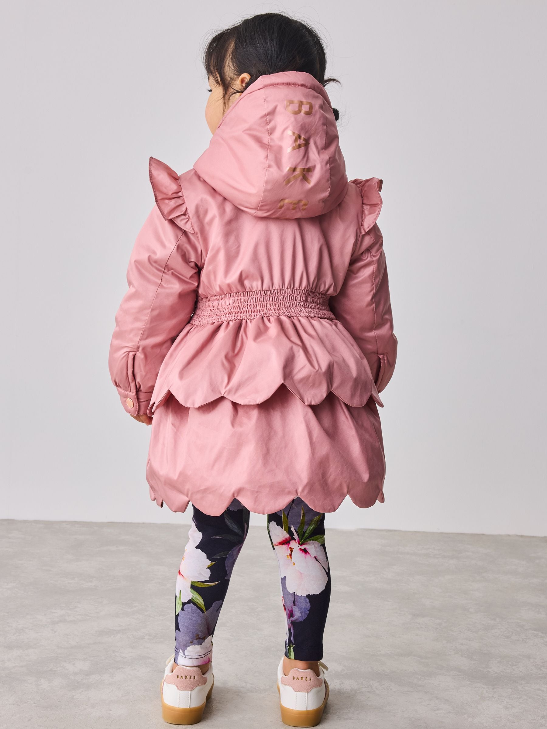 Baker by Ted Baker Pink Shower Resistant Lightweight Scallop Raincoat image 3