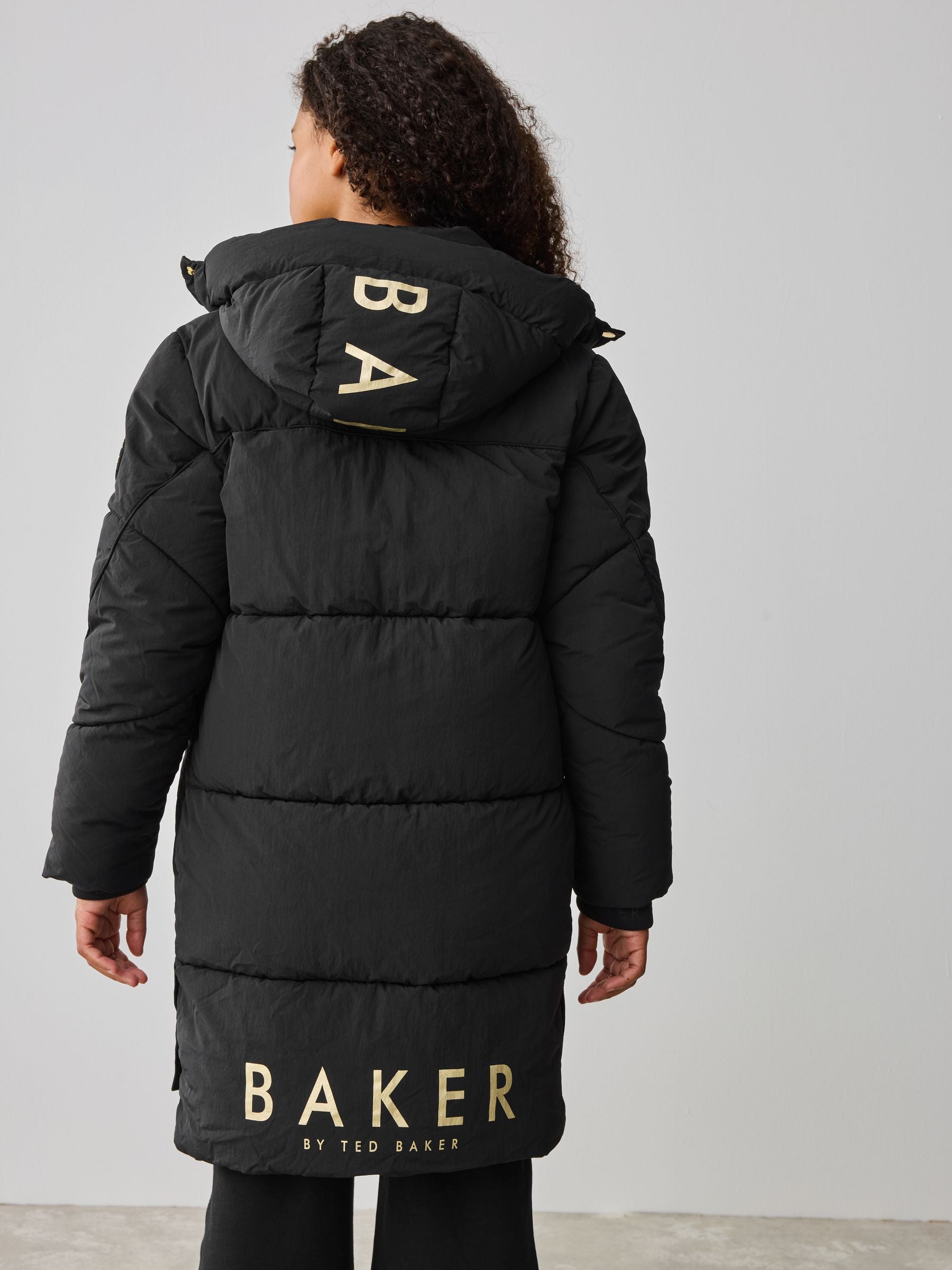 Baker by Ted Baker Girls Shower Resistant Longline Padded Coat image 3