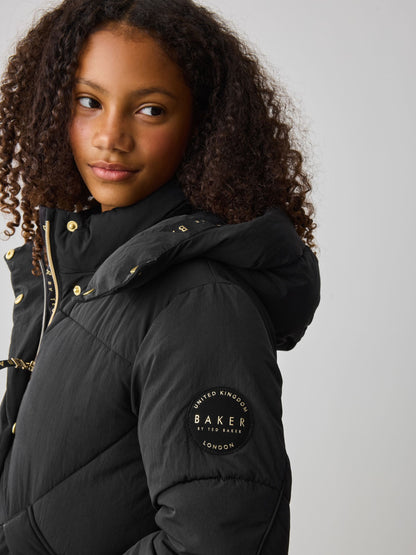 Baker by Ted Baker Girls Shower Resistant Longline Padded Coat image 6