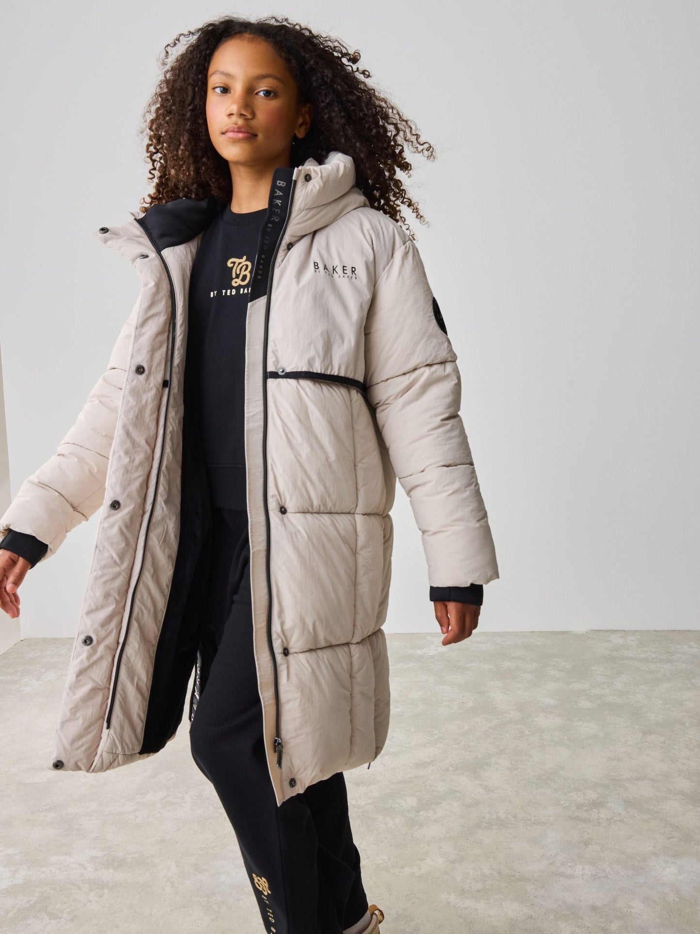 Baker by Ted Baker Girls Shower Resistant Longline Padded Coat image 4