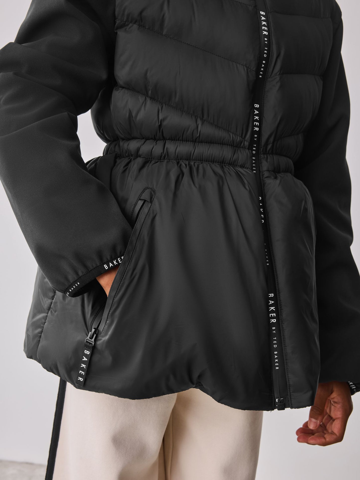 Baker by Ted Baker Shower Resistant Lightweight Padded Peplum Coat image 9