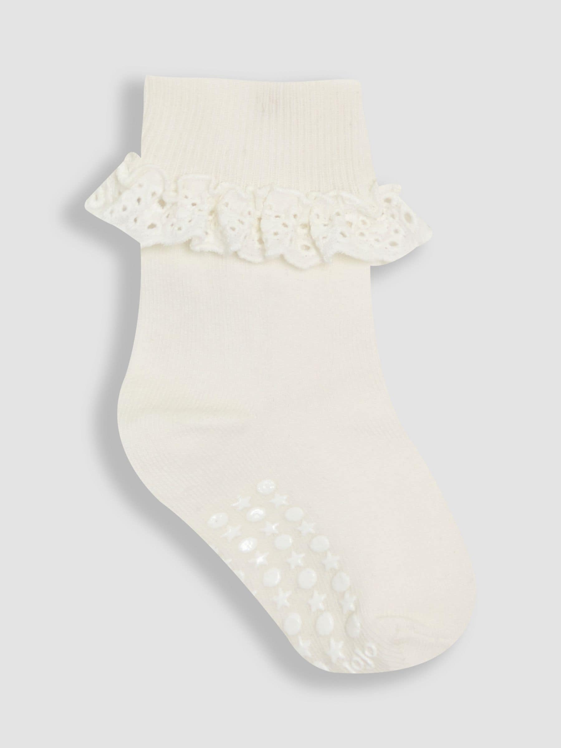 JoJo Maman Bébé Khaki Frilly Socks 3 Pack image 3