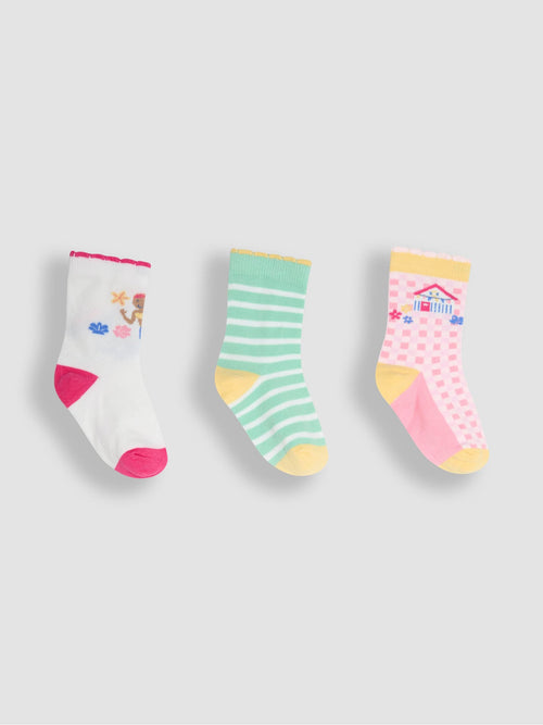 JoJo Maman Bébé Blue 3-Pack Socks image 1