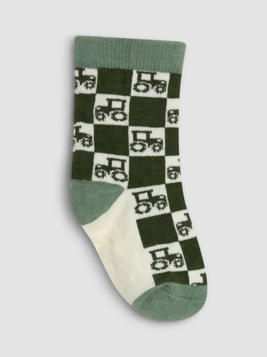 JoJo Maman Bébé Green 3-Pack Tractor Socks image 2
