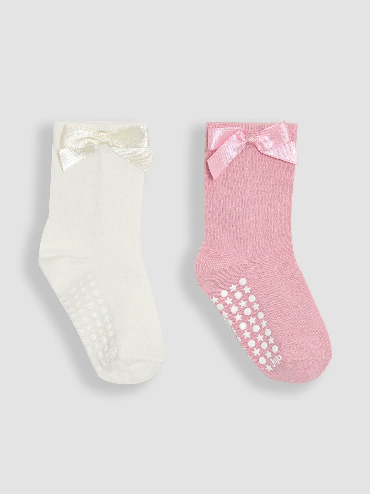 JoJo Maman Bébé Pink Bow Socks 2 Pack image 1