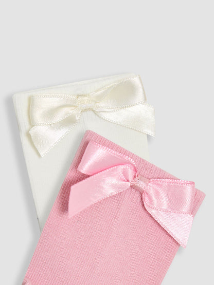 JoJo Maman Bébé Pink Bow Socks 2 Pack image 5