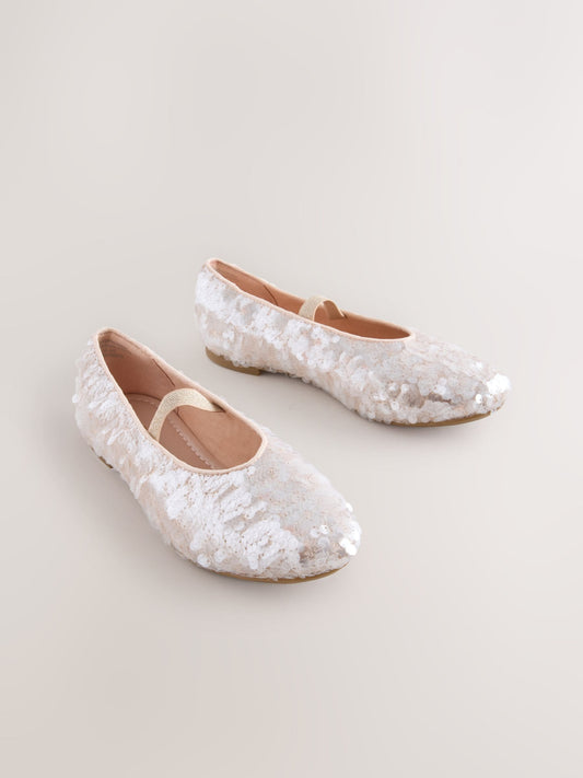 Dsiney Kidz - Ivory Standard Fit (F) Sequin Ballet Shoes image 1