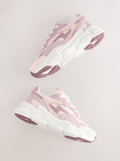 Mauve Purple Lace-Up Trainers image 3