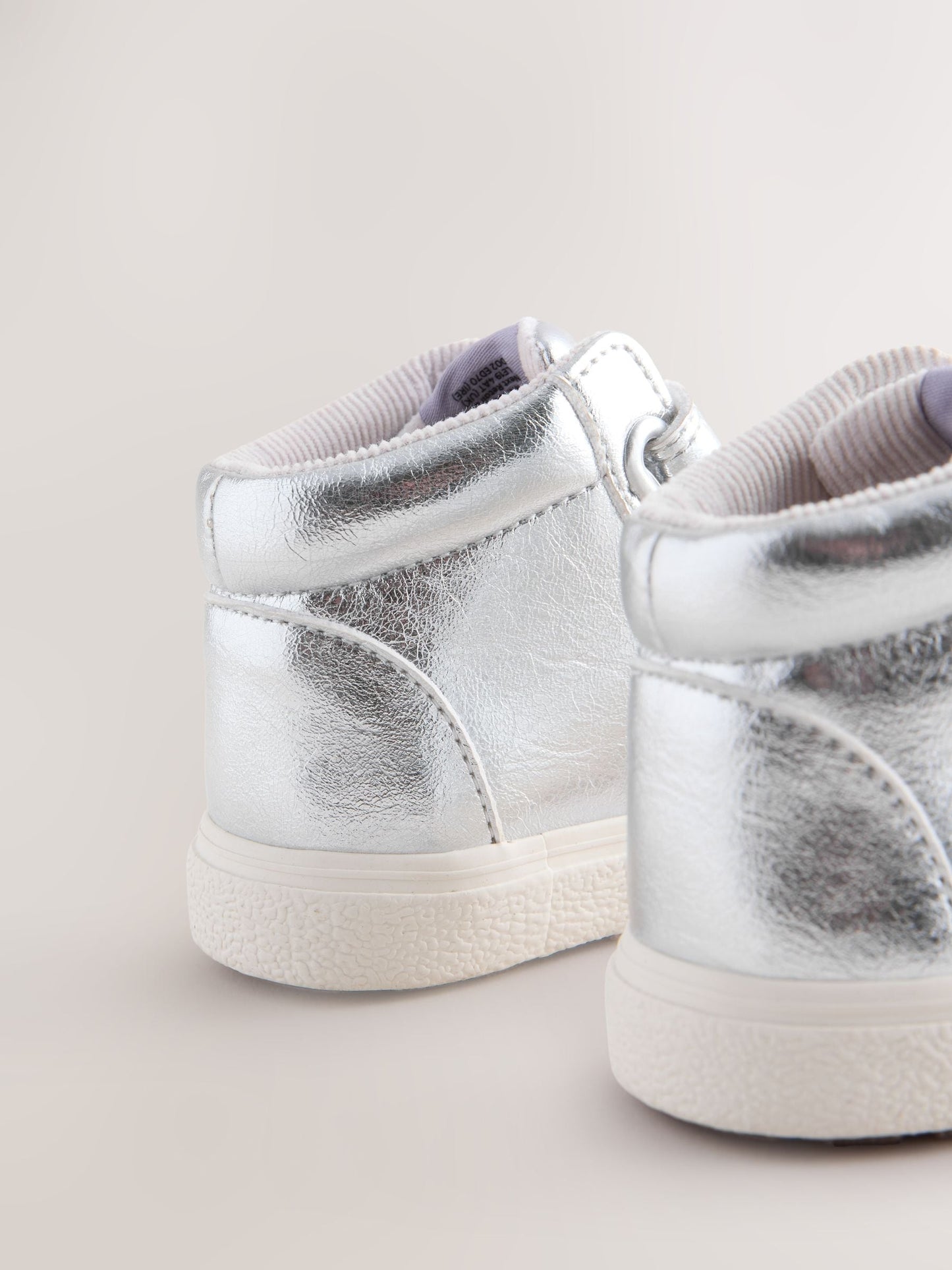Silver Standard Fit (F) Touch Fasten High Top Trainers image 5