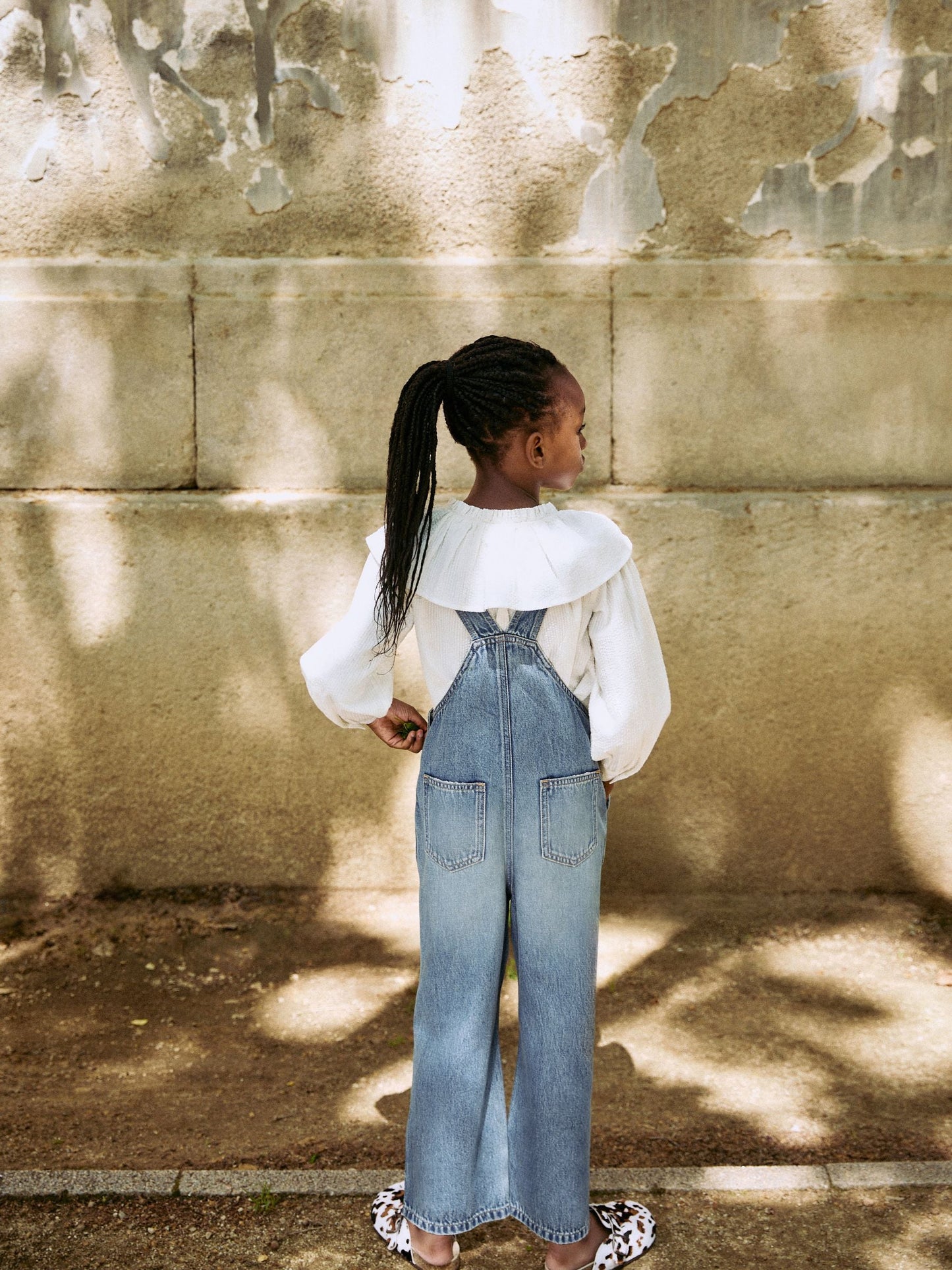 Dark Blue Wide Leg Dungarees (3-16yrs)