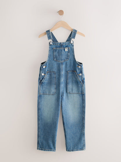 Dark Blue Wide Leg Dungarees (3-16yrs)