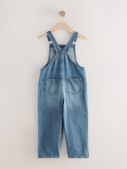 Dark Blue Wide Leg Dungarees (3-16yrs)
