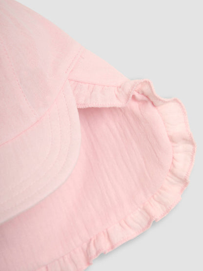 JoJo Maman Bébé Pink Muslin Legionnaire Cap image 2