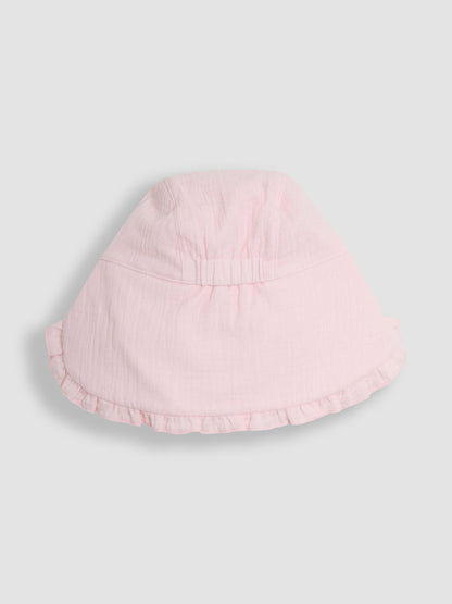 JoJo Maman Bébé Pink Muslin Legionnaire Cap image 3
