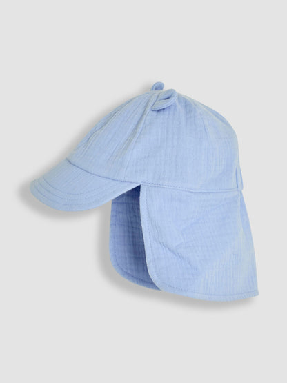 JoJo Maman Bébé Blue Muslin Legionnaire Cap image 2