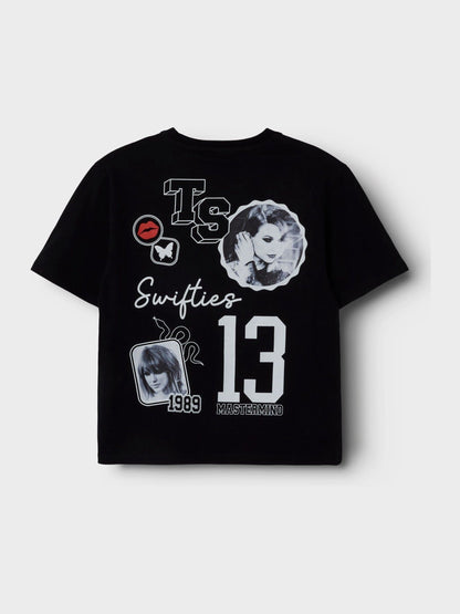 Dsiney Kidz - Name It Black Taylor Swift Graphic Back Print T-Shirt image 4