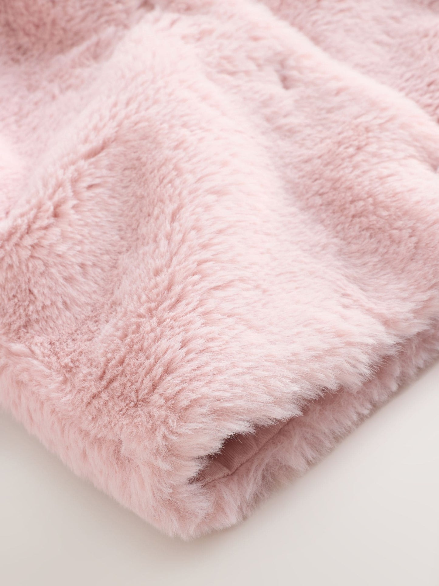 Pink Faux Fur Hooded Baby Jacket (0mths-2yrs)