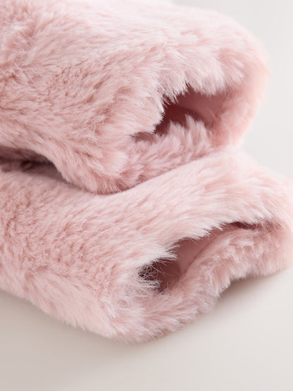 Pink Faux Fur Hooded Baby Jacket (0mths-2yrs)