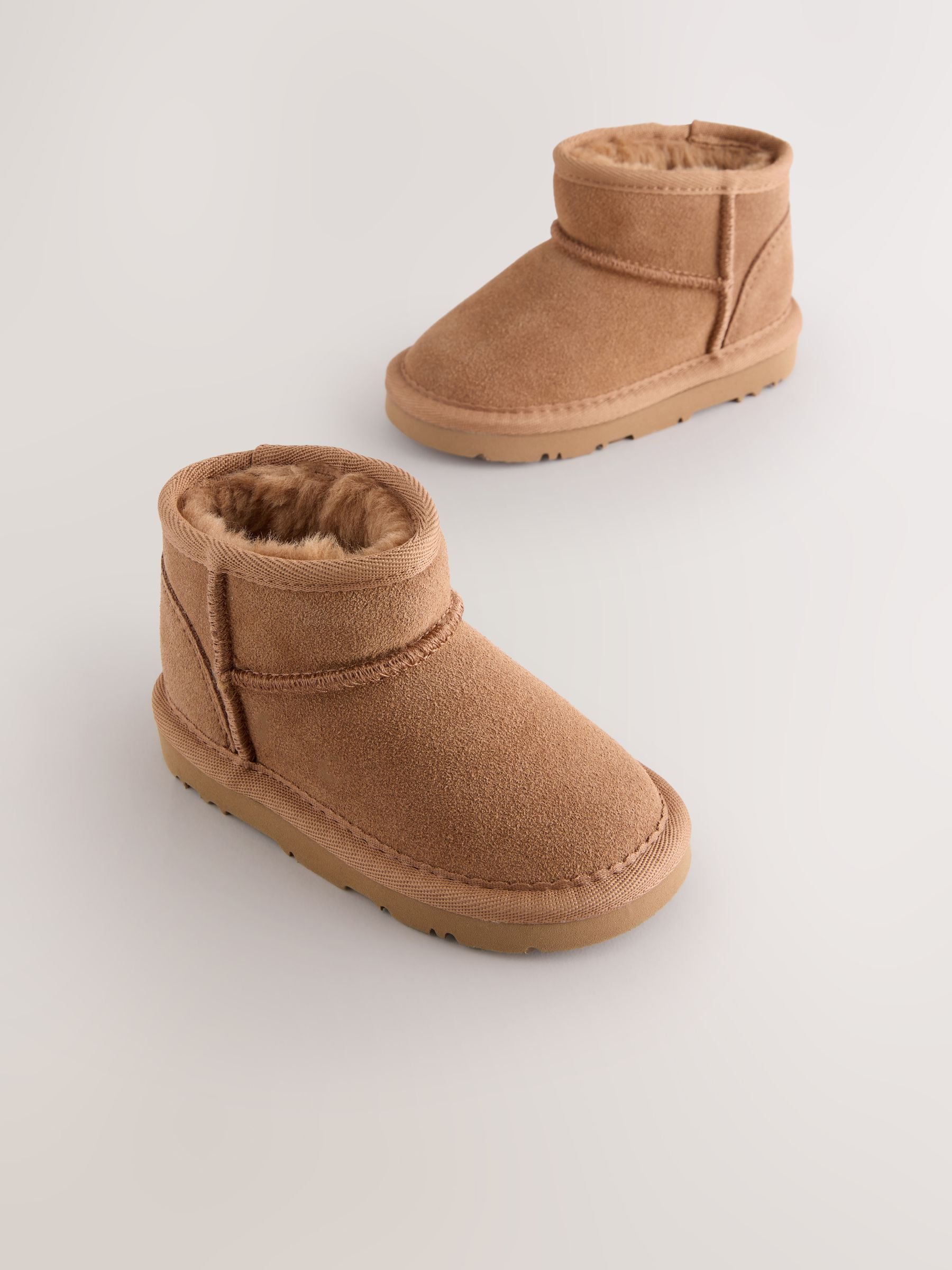 Tan Brown Water Repellent Standard Fit (F) Suede Pull On Boots image 4