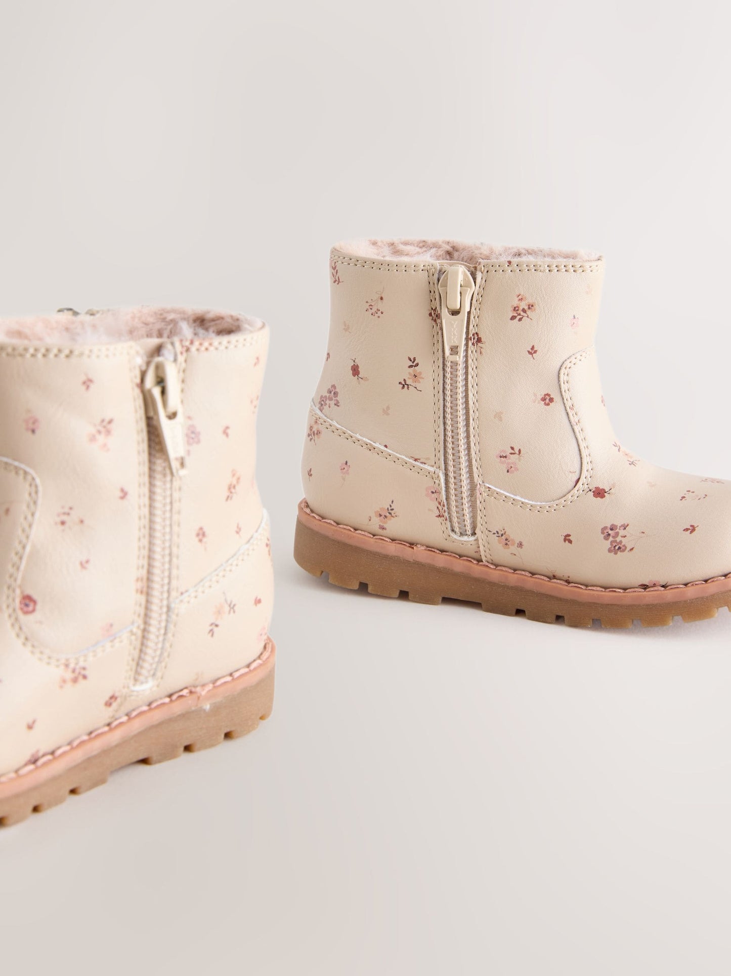 Neutral Floral Standard Fit (F) Chelsea Zip Tassel Ankle Boots image 4