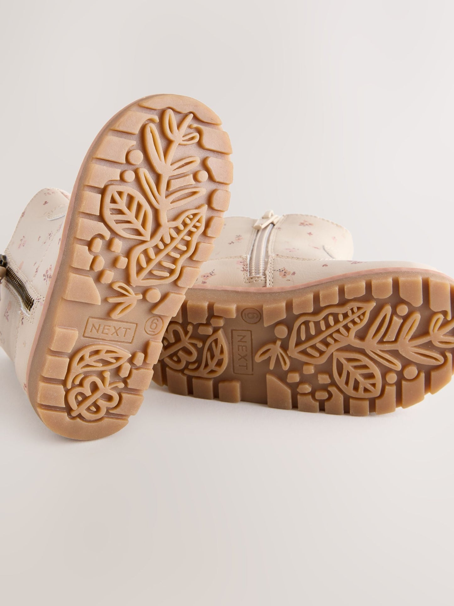 Neutral Floral Standard Fit (F) Chelsea Zip Tassel Ankle Boots image 6