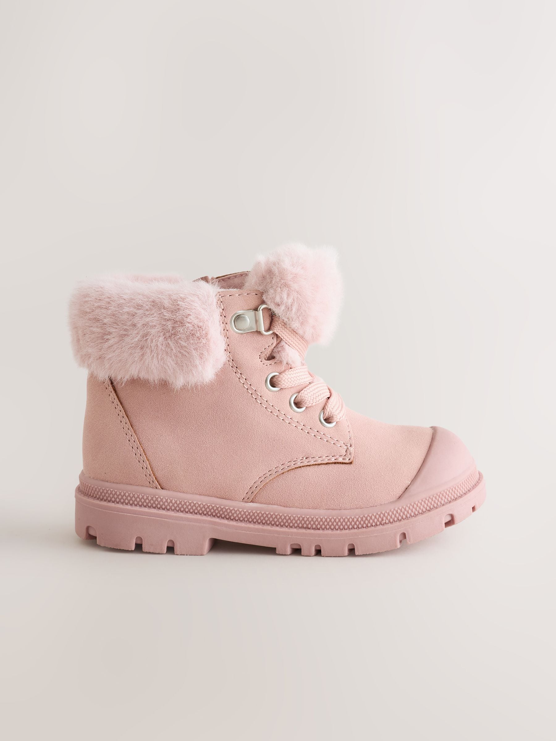 Dsiney Kidz - Pink Lace Up Faux Fur Lined Boots image 2