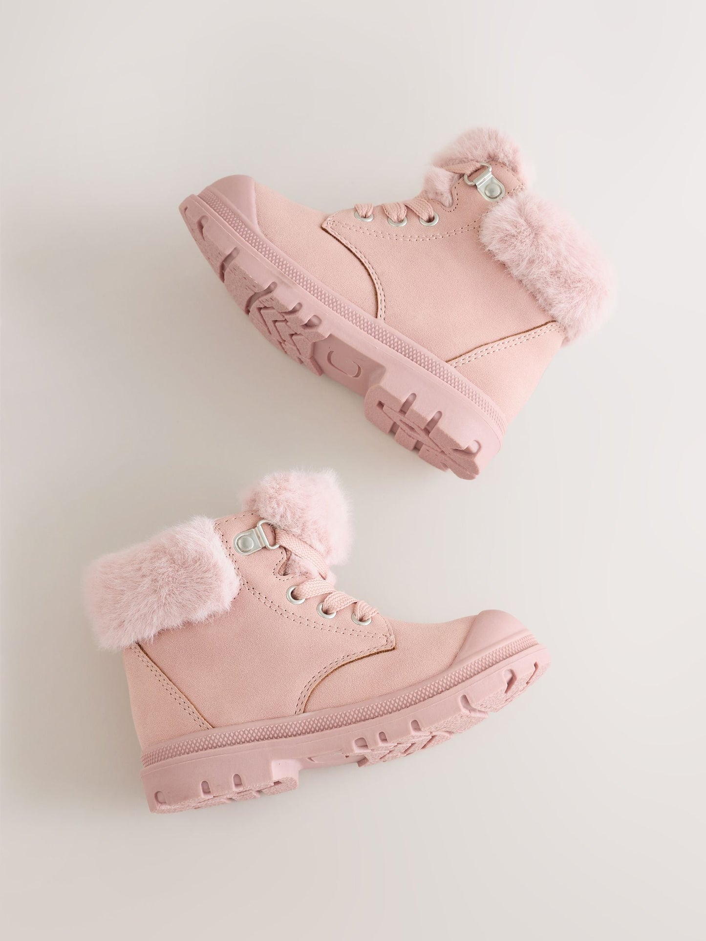 Dsiney Kidz - Pink Lace Up Faux Fur Lined Boots image 3