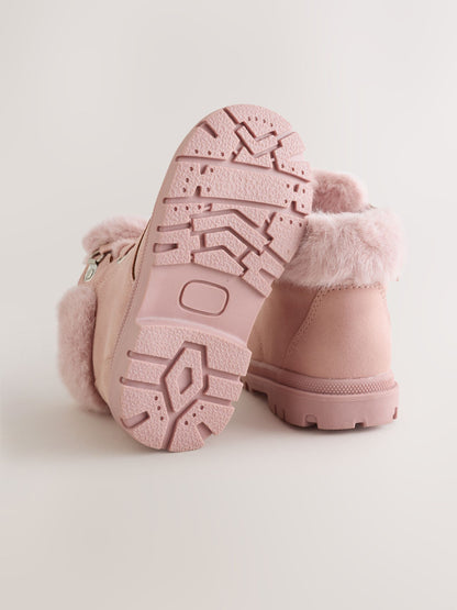 Dsiney Kidz - Pink Lace Up Faux Fur Lined Boots image 4