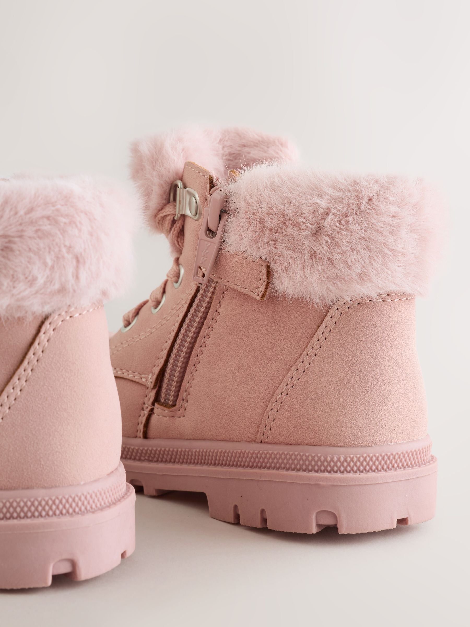 Dsiney Kidz - Pink Lace Up Faux Fur Lined Boots image 6