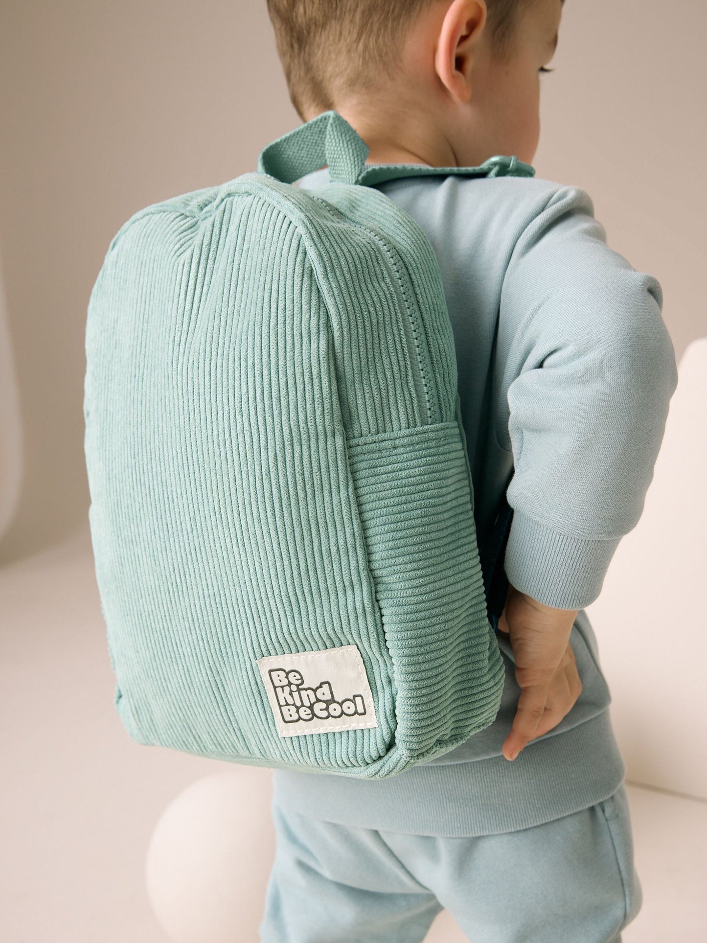 Sage Green Cord Corduroy Backpack image 1
