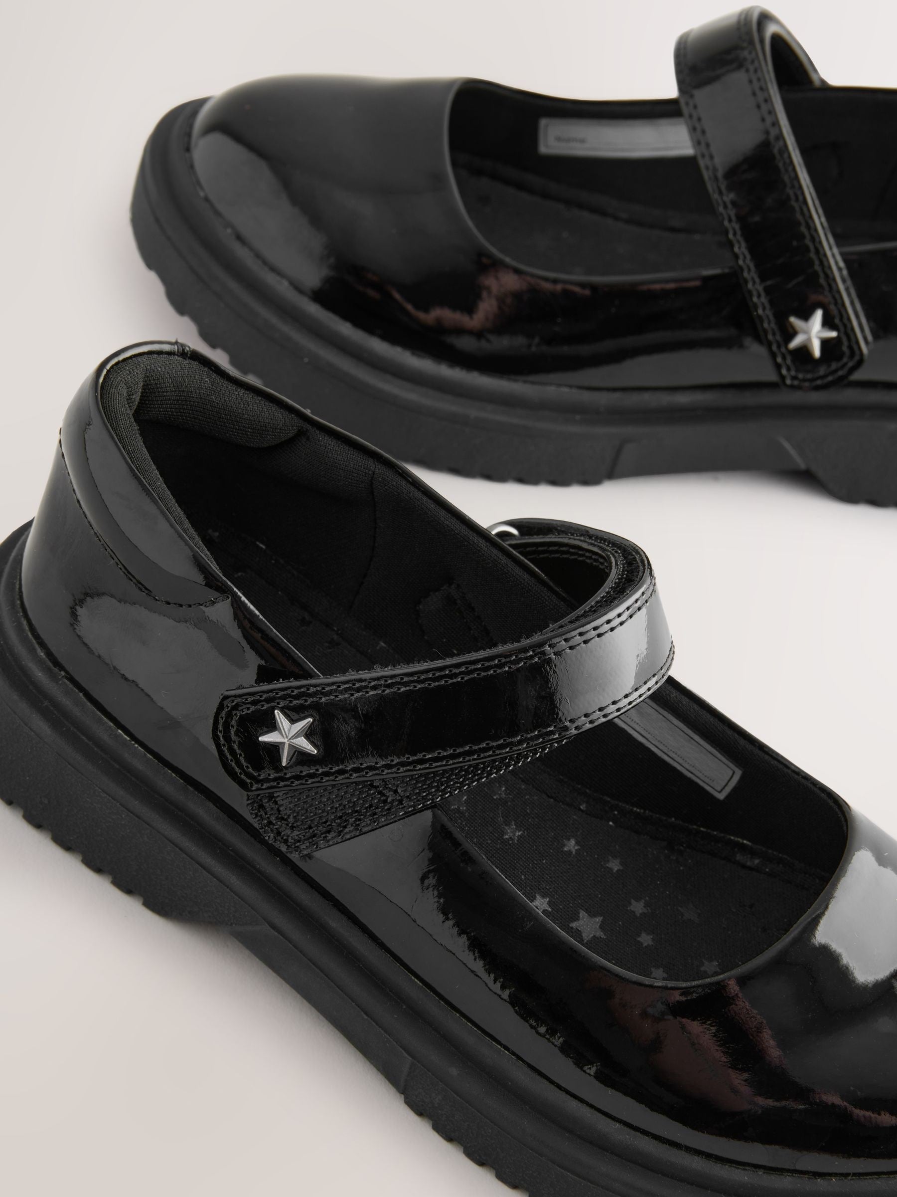 Black Patent Chunky Mary Jane School Shoes image 4